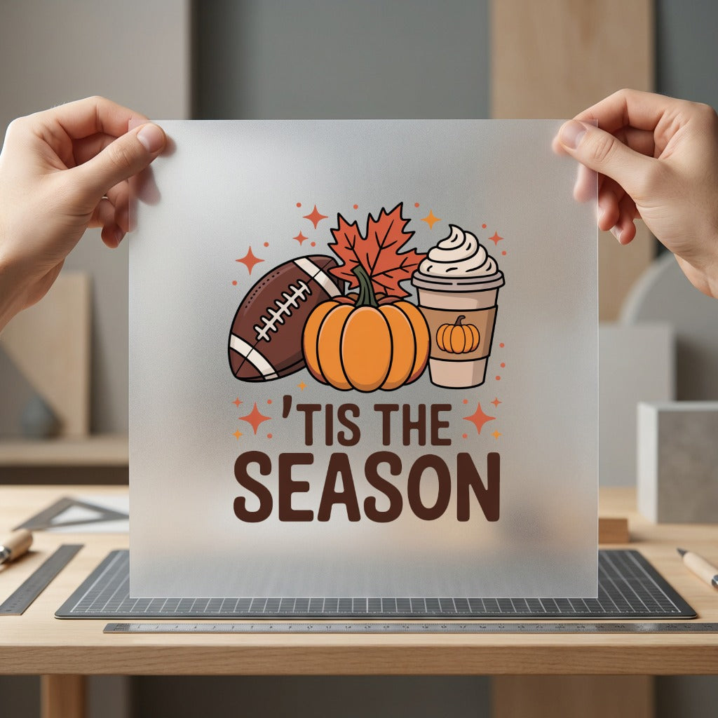 Tis Season Fall Autumn Thanksgiving Fall Ready to Press DTF Transfer for Dtf