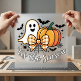 Tis Season Ghost Pumpkin Halloween Fall Ready to Press DTF Transfer for Dtf