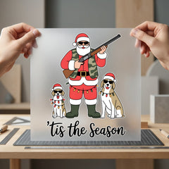 Tis Season Hunting Santa Christmas Mom Ready to Press DTF Transfer for Dtf