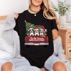 Tis Season Puppies Christmas Christmas Mom Ready to Press DTF Transfer for Dtf