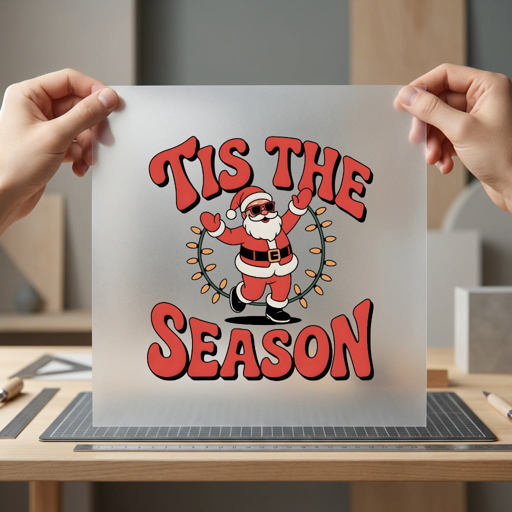 Tis Season Santa Retro Christmas Retro Ready to Press DTF Transfer for Dtf