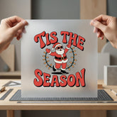 Tis Season Santa Retro Christmas Retro Ready to Press DTF Transfer for Dtf