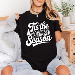 Tis Season Winter Cabin Christmas Winter Ready to Press DTF Transfer for Dtf