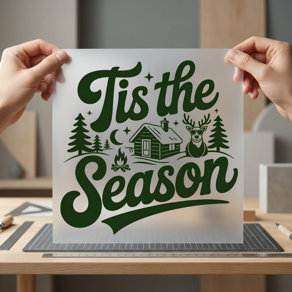 Tis Season Winter Cabin Christmas Winter Ready to Press DTF Transfer for Dtf