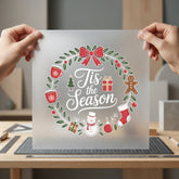 Tis Season Wreath Holiday Christmas Ready to Press DTF Transfer for Dtf