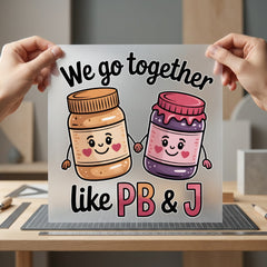 Together Like Food Diy Valentine Funny Ready to Press DTF Transfer for Dtf