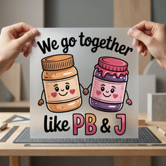 Together Like Food Diy Valentine Funny Ready to Press DTF Transfer for Dtf