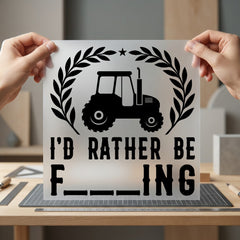 Tractor Farming Quote Humorous Usa Dad Ready to Press DTF Transfer for Dtf