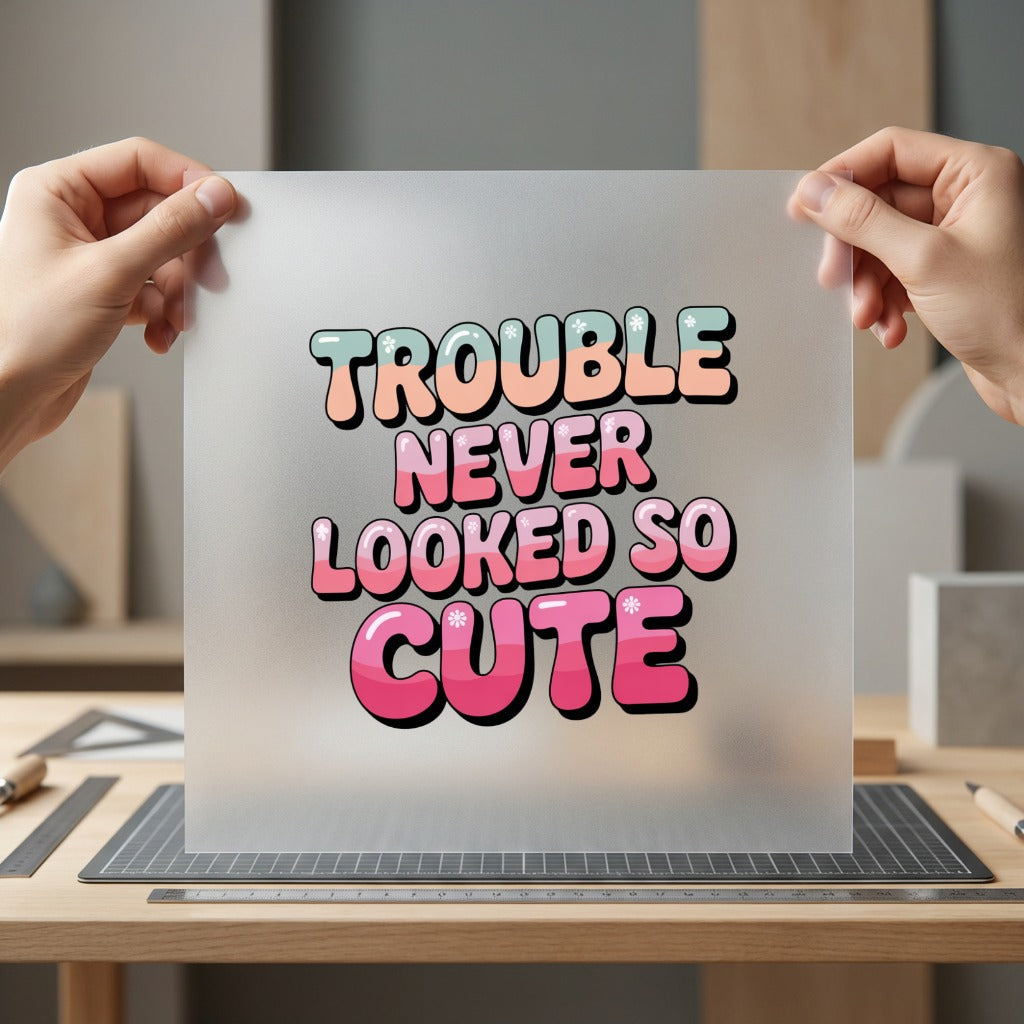 Trouble Never Looked Retro Retro Aesthetic Ready to Press DTF Transfer for Dtf