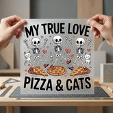True Love Pizza Cats Halloween Funny Ready to Press DTF Transfer for Dtf