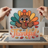 Truly Thankful Turkey Autumn Thanksgiving Ready to Press DTF Transfer for Dtf