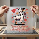 Unhinged Goose Hearts Quirky Valentine Funny Ready to Press DTF Transfer for Dtf