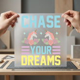 Unicorn Chase Dreams Motivational Aesthetic Ready to Press DTF Transfer for Dtf