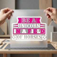 Unicorn Field Horses Motivational Geek & Fantasy Collection Positive Vibes Collection Ready to Press DTF Transfer for Dtf