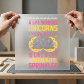 Unicorn Sprinkles Quote Diy Cute & Kawaii Collection Fantasy Vibes Collection Ready to Press DTF Transfer for Dtf