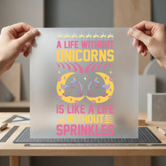 Unicorn Sprinkles Quote Diy Cute & Kawaii Collection Fantasy Vibes Collection Ready to Press DTF Transfer for Dtf