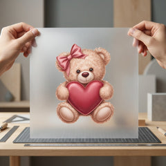 Valentine Bear Heart Diy Valentine Ready to Press DTF Transfer for Dtf