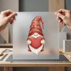 Valentine Gnome Love Heart Valentine Ready to Press DTF Transfer for Dtf