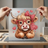 Valentine Highland Cow Kawaii Valentine Pet Ready to Press DTF Transfer for Dtf
