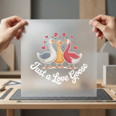 Valentine Love Geese Retro Valentine Retro Ready to Press DTF Transfer for Dtf