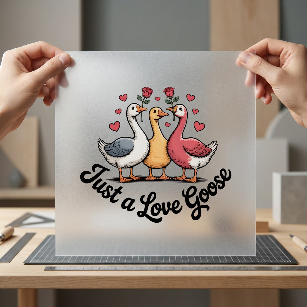 Valentine Love Geese Retro Valentine Retro Ready to Press DTF Transfer for Dtf