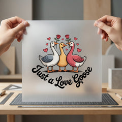Valentine Love Geese Retro Valentine Retro Ready to Press DTF Transfer for Dtf