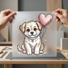 Valentine Puppy Love Kawaii Valentine Mom Ready to Press DTF Transfer for Dtf