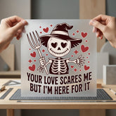 Valentine Skeleton Spooky Diy Halloween Valentine Ready to Press DTF Transfer for Dtf