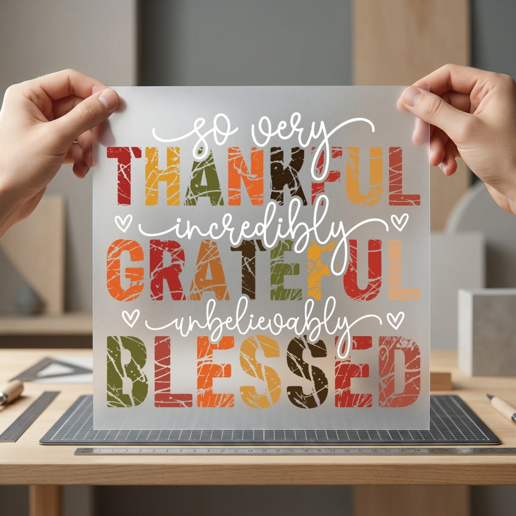 Very Thankful Fall Autumn Faith Prayer Ready to Press DTF Transfer for Dtf