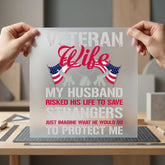 Veteran Wife Military Diy Patriotic Usa Ready to Press DTF Transfer for Dtf