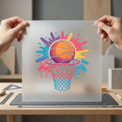 Vibrant Basketball Hoop Ball Fitness Ready to Press DTF Transfer for Dtf