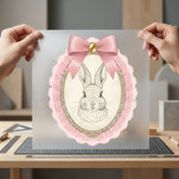 Vintage Bunny Portrait Shabby Usa Easter Ready to Press DTF Transfer for Dtf