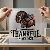 Vintage Turkey Thankful Since Usa Thanksgiving Ready to Press DTF Transfer for Dtf