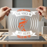 Voice Head Fishing Humorous Dad Funny Ready to Press DTF Transfer for Dtf