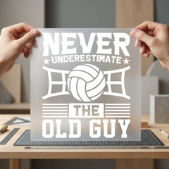 Volleyball Old Guy Sports Dad Funny Ready to Press DTF Transfer for Dtf