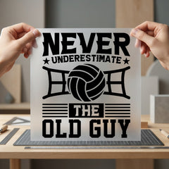 Volleyball Old Guy Sports Dad Funny Ready to Press DTF Transfer for Dtf