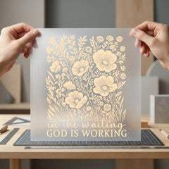 Waiting God Working Floral Christian Faith Ready to Press DTF Transfer for Dtf