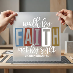 Walk Faith Christian Diy Christian Faith Ready to Press DTF Transfer for Dtf