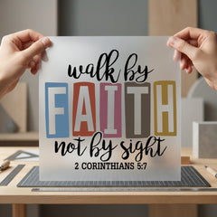Walk Faith Christian Diy Christian Faith Ready to Press DTF Transfer for Dtf