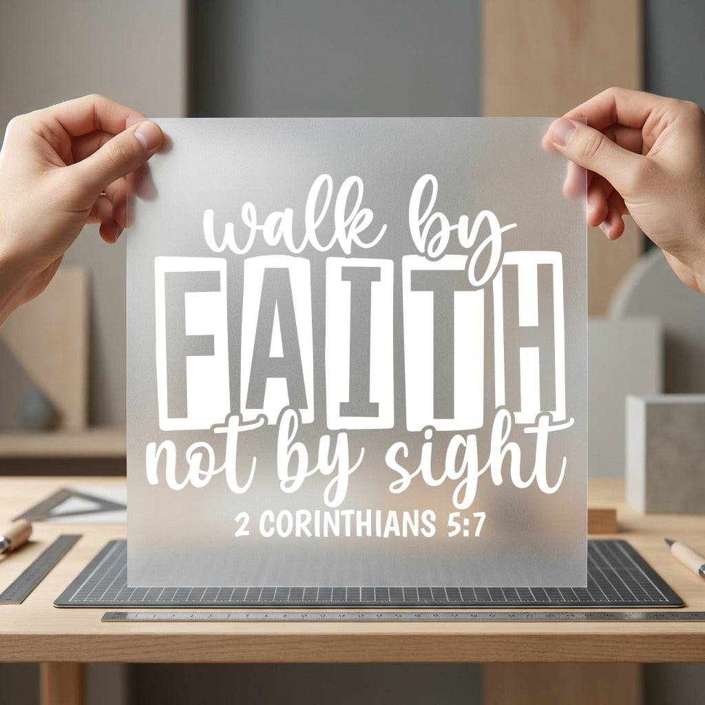 Walk Faith Not Sight Christian Faith Ready to Press DTF Transfer for Dtf
