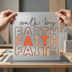 Walk Faith Retro Style Christian Faith Ready to Press DTF Transfer for Dtf