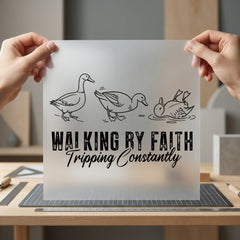 Walking Faith Tripping Constantly Christian Faith Ready to Press DTF Transfer for Dtf