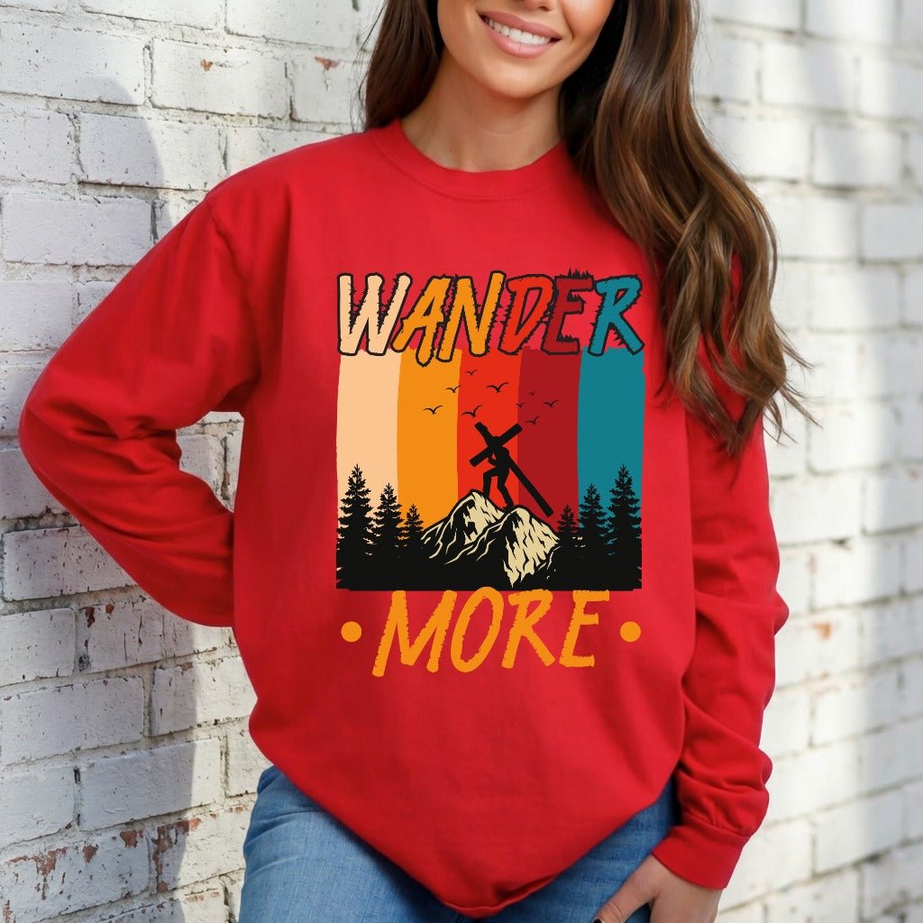 Wander More | Mountain Cross Faith Sweatshirt - Luckets.com