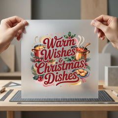 Warm Wishes Christmas Dishes Christmas Funny Ready to Press DTF Transfer for Dtf