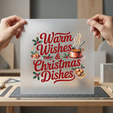 Warm Wishes Christmas Dishes Christmas Winter Ready to Press DTF Transfer for Dtf