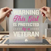 Warning Girl Protected Veteran Patriotic Usa Ready to Press DTF Transfer for Dtf