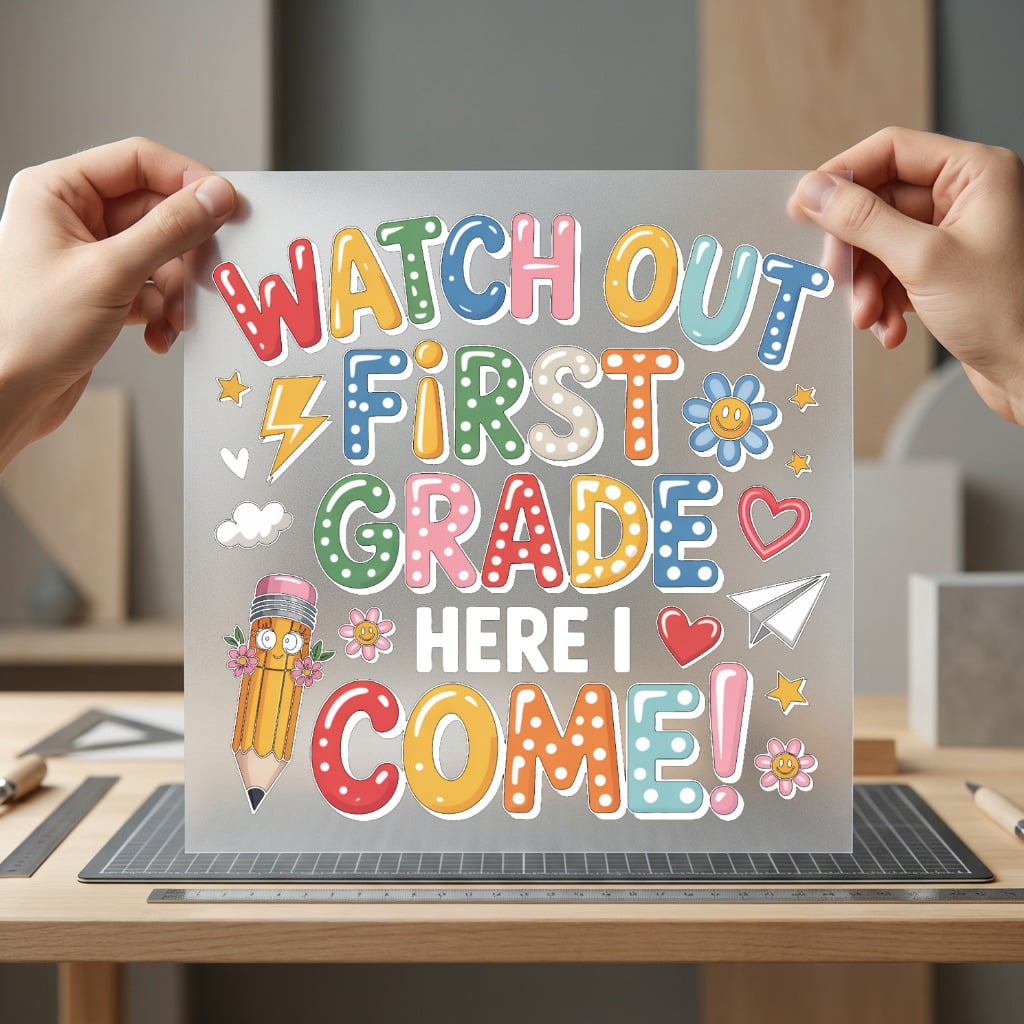 Watch Out First Grade Funny Ready to Press DTF Transfer for Dtf
