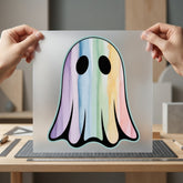 Watercolor Rainbow Ghost Spooky Halloween Aesthetic Ready to Press DTF Transfer for Dtf