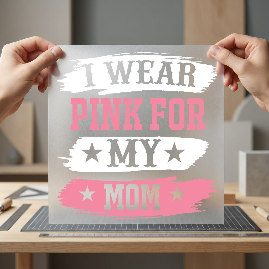 Wear Pink Mom Breast Mom Ready to Press DTF Transfer for Dtf