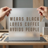 Wears Black Loves Coffee Funny Sarcastic Ready to Press DTF Transfer for Dtf